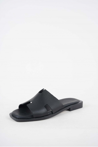 Hakiki Deri Siyah Kadın Düz Terlik 251103602