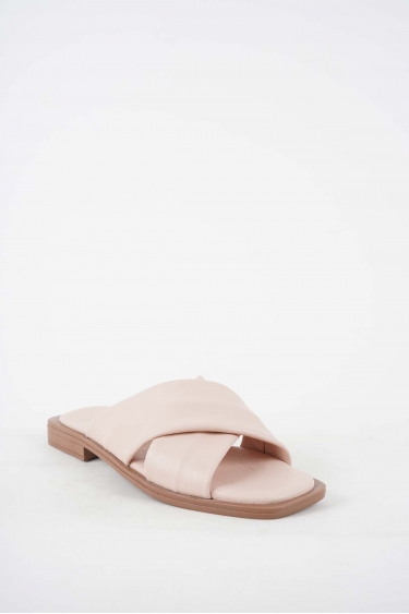 Hakiki Deri Pudra Kadın Düz Terlik 251103605