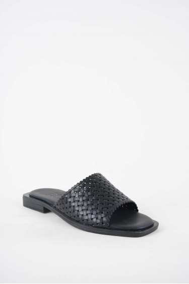 Hakiki Deri Siyah Kadın Düz Terlik 251103606