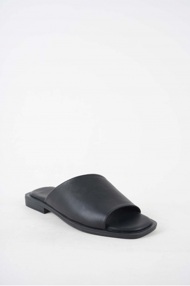 Hakiki Deri Siyah Kadın Düz Terlik 251103609