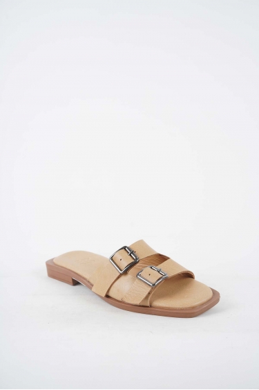 Hakiki Deri Camel Kadın Düz Terlik 251103610