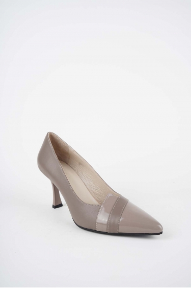 Hakiki Deri Vizon-Vizon Rugan Kadın Topuklu Ayakkabı 252105102