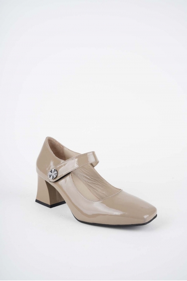 Hakiki Deri Vizon Rugan Kadın Topuklu Ayakkabı 252105108