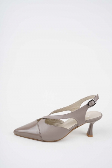 Hakiki Deri Vizon-Vizon Rugan Kadın Topuklu Sandalet 261105505