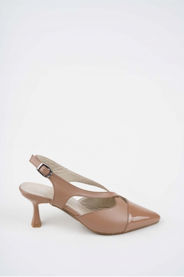 Hakiki Deri Nohut Rugan-Nohut Kadın Topuklu Sandalet 261105505