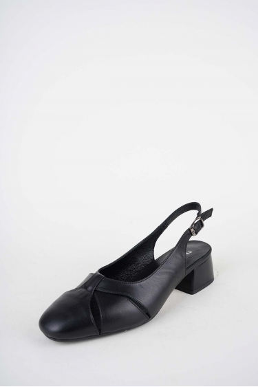 Hakiki Deri Siyah Kadın Topuklu Sandalet 261105508