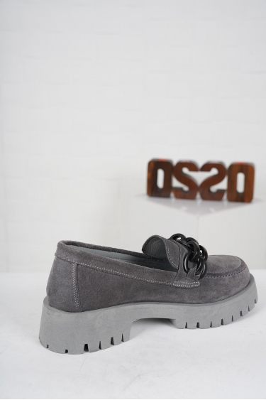 Hakiki Deri Gri Süet Kadın Casual Ayakkabı 222108105