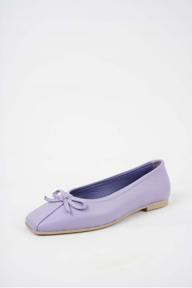 Hakiki Deri Lila Kadın Babet Ayakkabı 251108101