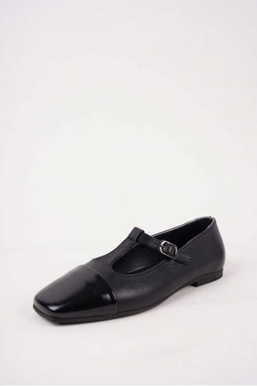 Hakiki Deri Siyah-Siyah Rgn Kadın Babet Ayakkabı 251108102