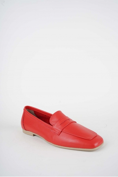 Hakiki Deri Kırmızı Kadın Babet Ayakkabı 251108103