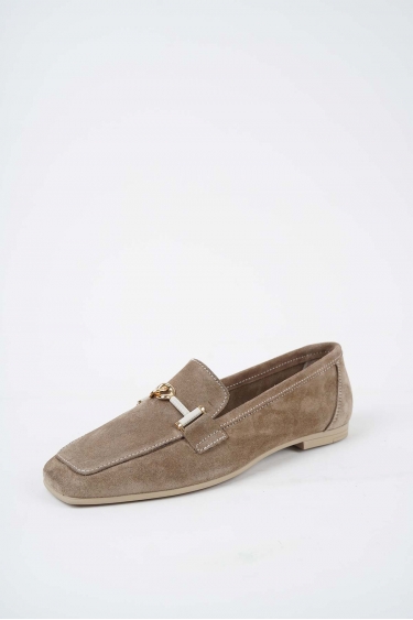 Hakiki Deri Vizon Süet Kadın Babet Ayakkabı 251108104