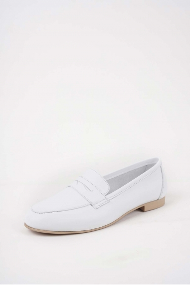 Hakiki Deri Beyaz Kadın Babet Ayakkabı 251108106