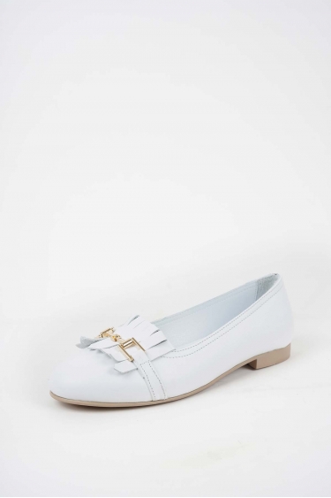 Hakiki Deri Beyaz Kadın Babet Ayakkabı 251108107