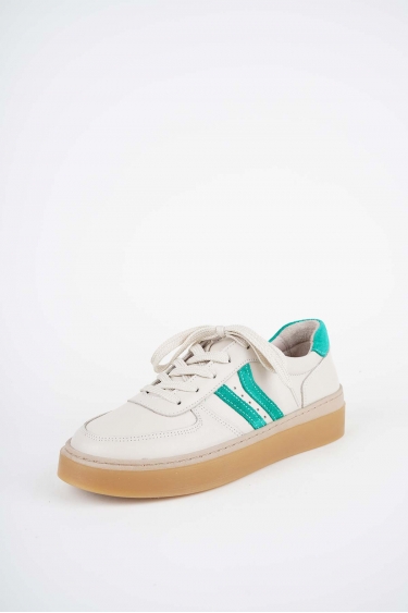 Hakiki Deri Bej-Çimen Süet Kadın Casual Ayakkabı 252108103