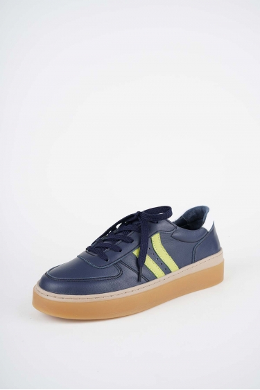 Hakiki Deri Laci-Fıstık Yeşili-Beyaz Kadın Casual Ayakkabı 252108103