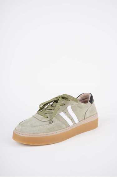 Hakiki Deri Avokado Sü-Beyaz-Siyah Kadın Casual Ayakkabı 252108104