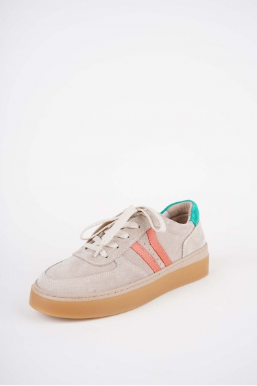 Hakiki Deri Bej Sü.-Turuncu-Çimen Sü. Kadın Casual Ayakkabı 252108104