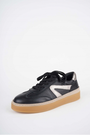 Hakiki Deri Siyah-Platin Kadın Casual Ayakkabı 252108105