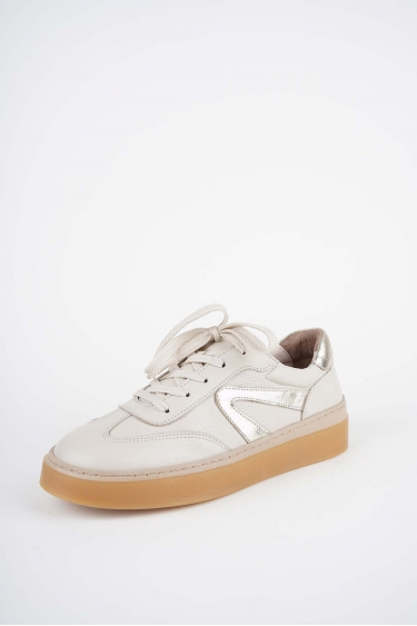 Hakiki Deri Bej-Altın Kadın Casual Ayakkabı 252108105