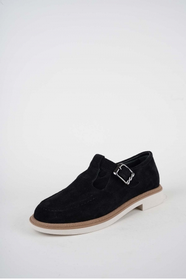 Hakiki Deri Siyah Süet Kadın Casual Ayakkabı 261108101