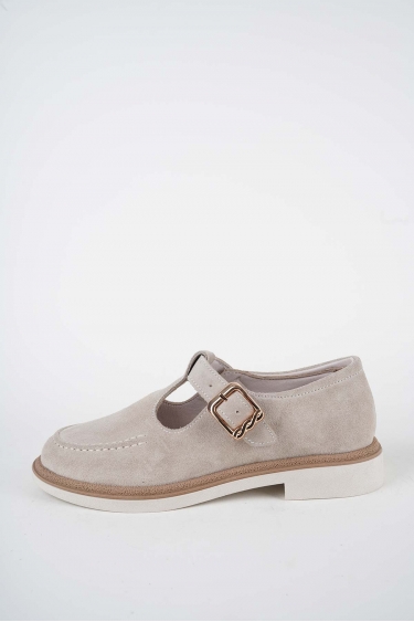 Hakiki Deri Bej Süet Kadın Casual Ayakkabı 261108101