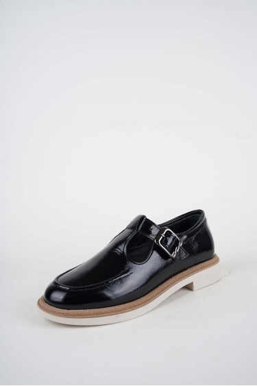 Hakiki Deri Siyah Rugan Kadın Casual Ayakkabı 261108101