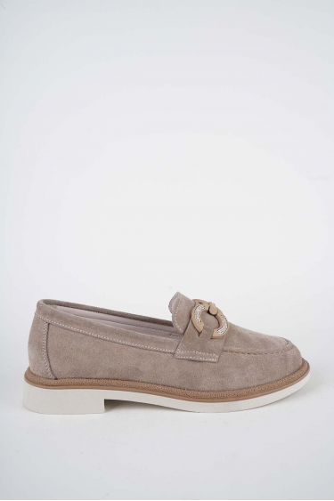 Hakiki Deri Vizon Süet Kadın Casual Ayakkabı 261108105