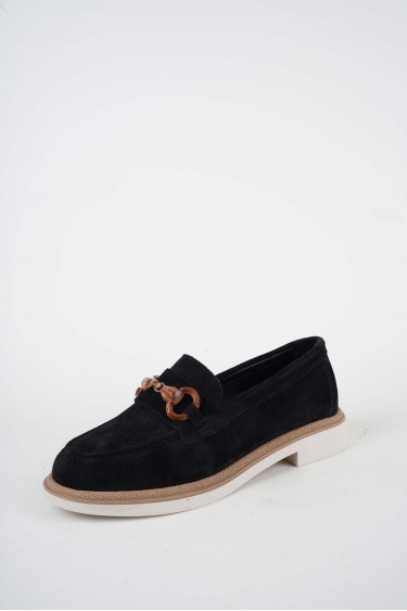 Hakiki Deri Siyah Süet Kadın Casual Ayakkabı 261108106