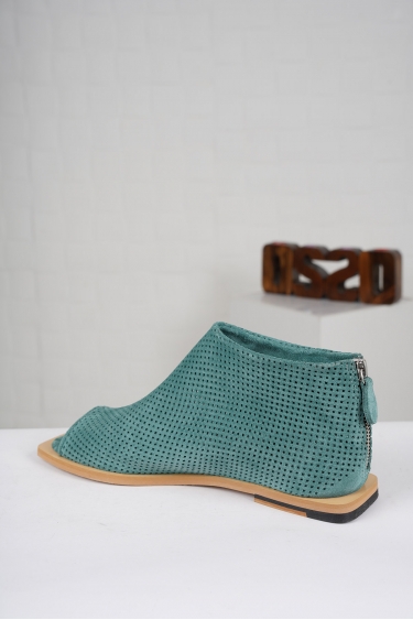 Hakiki Deri Blue Oil Süet Kadın Burnu Açık Bot 221110201