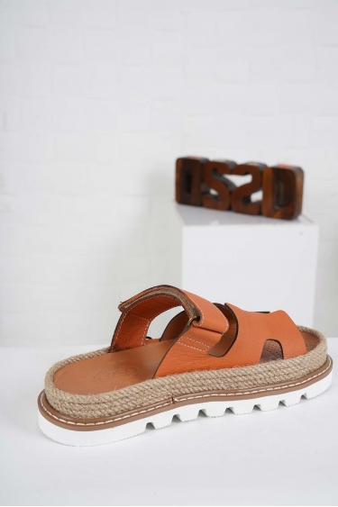 Hakiki Deri Turuncu Flt. Kadın Casual Terlik 241111607