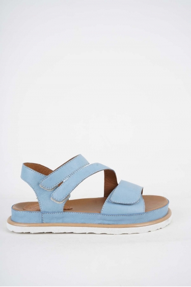 Hakiki Deri Kot Mavi Kadın Casual Sandalet 251111501