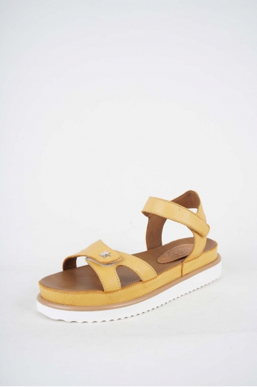 Hakiki Deri Hardal Kadın Casual Sandalet 251111502