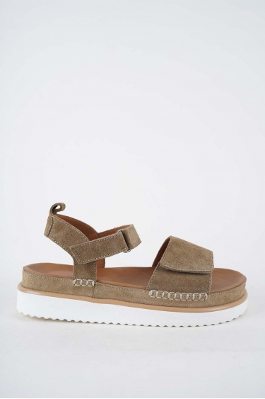 Hakiki Deri Vizon Süet Kadın Casual Sandalet 251111508