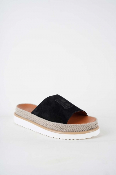 Hakiki Deri Siyah Süet Kadın Casual Terlik 251111601