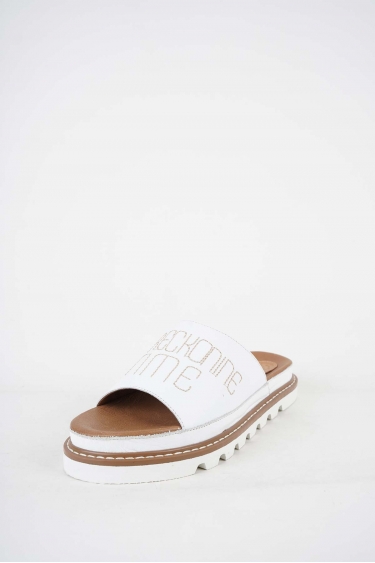 Hakiki Deri Beyaz Kadın Casual Terlik 251111602