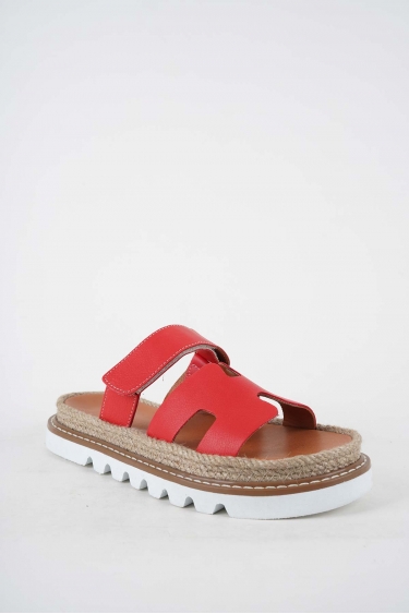 Hakiki Deri Kırmızı Kadın Casual Terlik 251111609