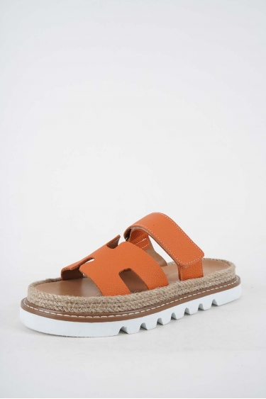 Hakiki Deri Turuncu Flt. Kadın Casual Terlik 251111609