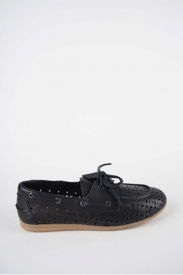 Hakiki Deri Siyah Kadın Babet Ayakkabı 261111102