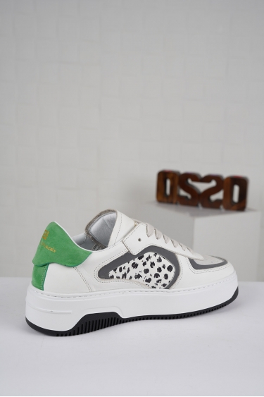 Hakiki Deri Multi Yeşil Kadın Sneaker Ayakkabı 222114105