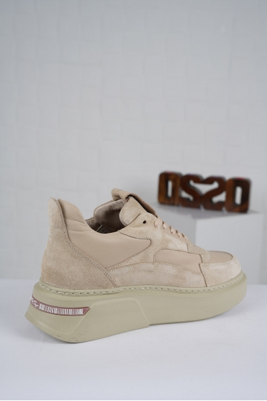 Hakiki Deri Bej-Bej Süet Kadın Sneaker Ayakkabı 222114107