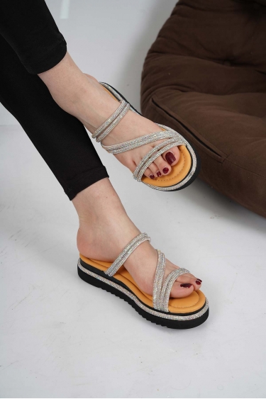 Hakiki Deri Pudra Jan Jan Taş Kadın Taşlı Terlik 231114600