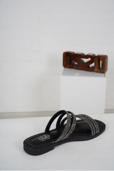 Hakiki Deri Nikel Jan Jan Taş Kadın Taşlı Terlik 231114605