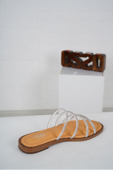 Hakiki Deri Gümüş Taşlı Kadın Taşlı Terlik 231114606