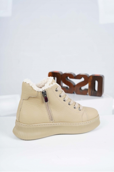 Hakiki Deri Vizon Kadın Casual Bot 232114201