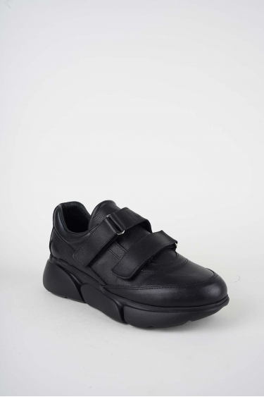 Hakiki Deri Siyah Kadın Sneaker Ayakkabı 252114101