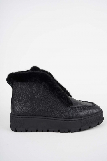 Hakiki Deri Siyah Kadın Casual Bot 252114202