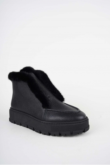 Hakiki Deri Siyah Kadın Casual Bot 252114202