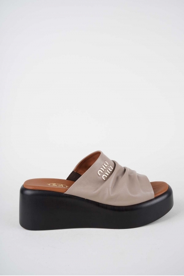 Hakiki Deri Vizon Kadın Dolgu Topuklu Terlik 261114602