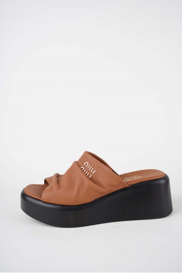 Hakiki Deri Taba Kadın Dolgu Topuklu Terlik 261114602