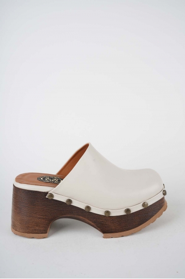 Hakiki Deri Bej Kadın Topuklu Sabo 261114701